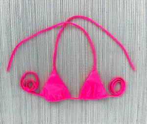 hot pink triangle bikini top